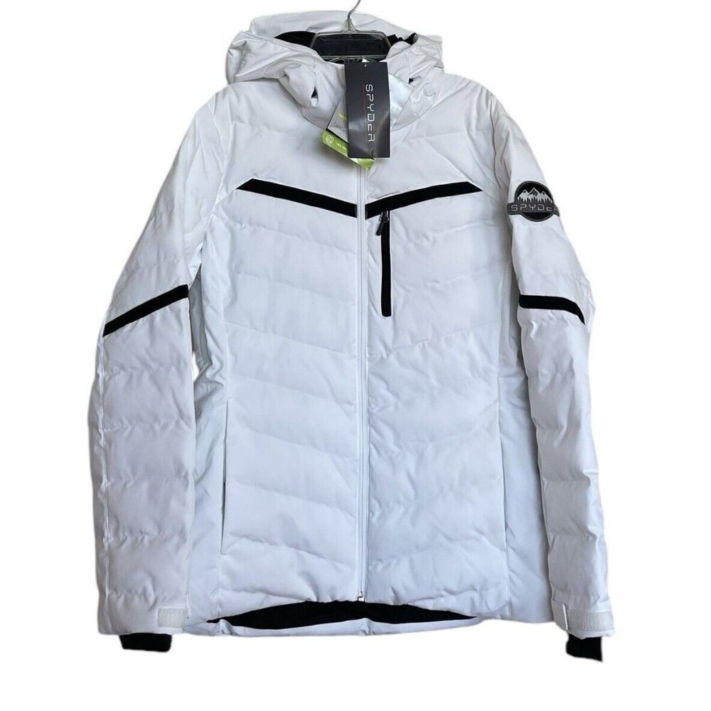 Spyder Women's Jacket Size Medium White Brisk Synthetic‎ Insulated Down Ski Coat